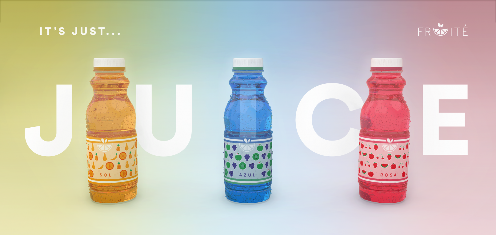 Different Flavour Fruit Drink in Line Poster