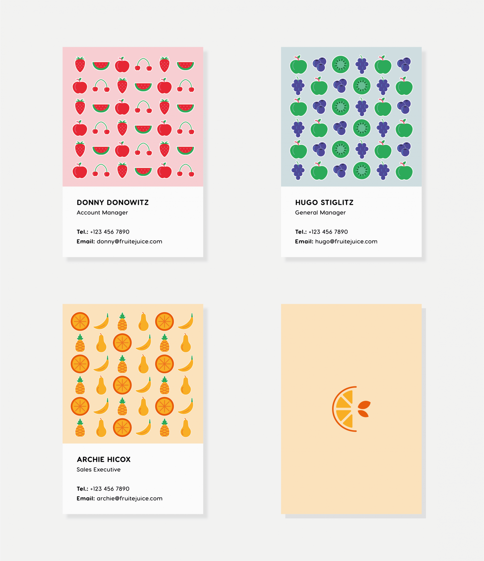 Minimal Fruit Business Cards